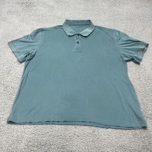 UNTUCKit Shirt Mens XXL Polo Golf Blue Short Sleeve Stretch Collared Cotton